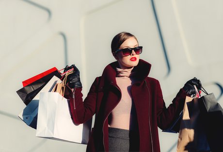 Woman experience shopping